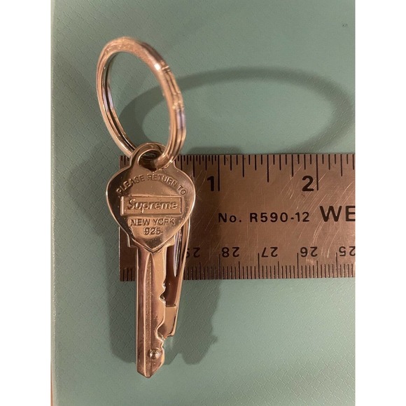 Tiffany & Co X Supreme Return T&co Heart Knife Key Ring Keychain Sterling Silver - Picture 13 of 15